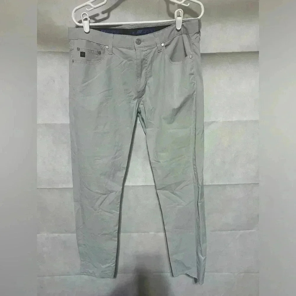 VINEYARD VINES OTG On The Go 5 Pocket Pants Flat Front Sz 33 x 32 Stretch Gray